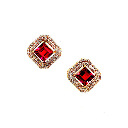 Natural Tourmaline Diamond Earrings 14k Gold 4.47 TCW Certified $6,970 112167 - Certified Estate Jewelry