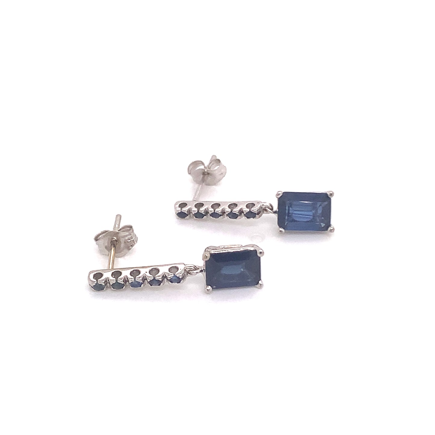 Natural Sapphire Dangle Earrings 14k Gold 2.01 TCW Certified $3,950 018682 - Certified Fine Jewelry