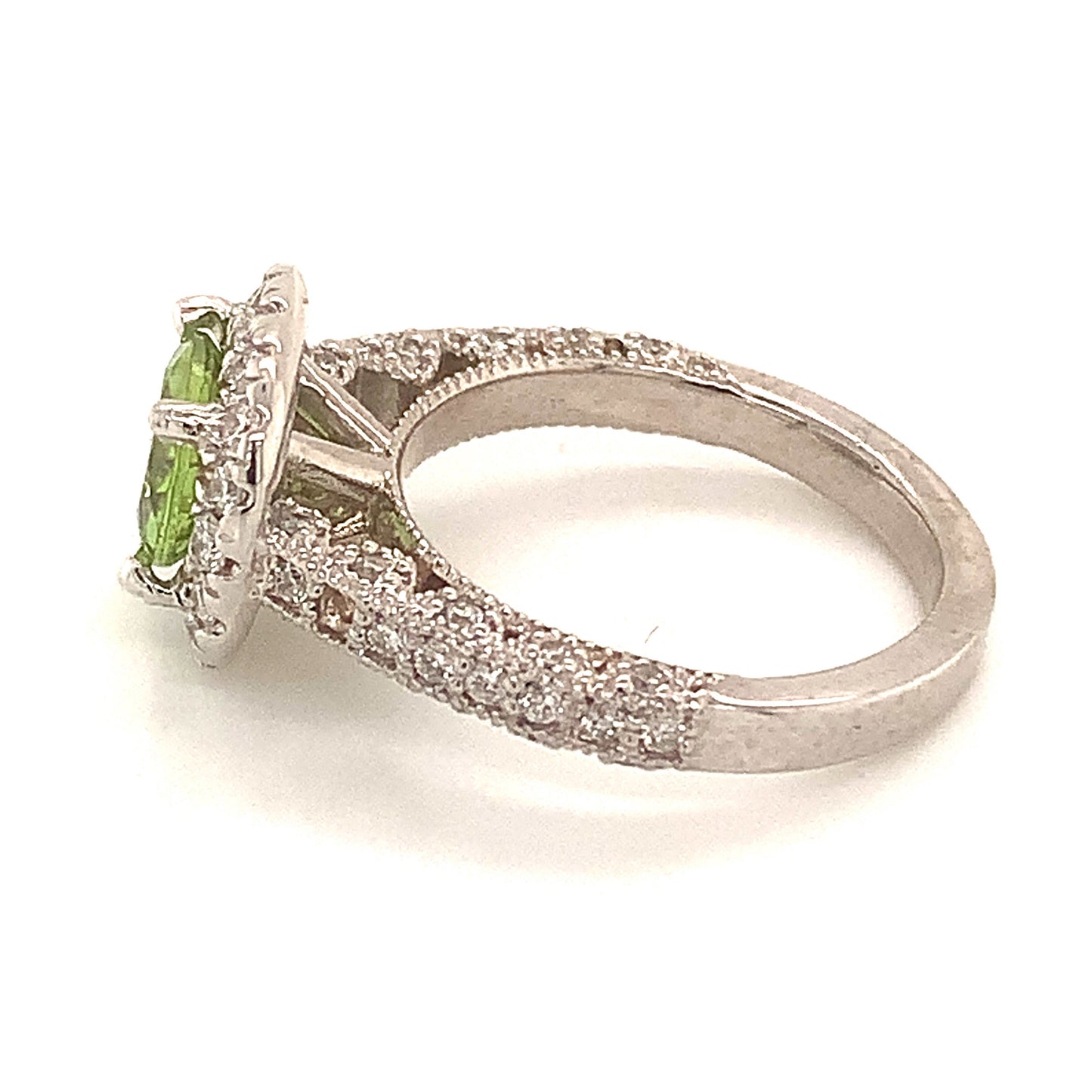Peridot Diamond Ring 14k Gold Size 5.5 1.85 TCW Certified $4,950 121081 - Certified Estate Jewelry