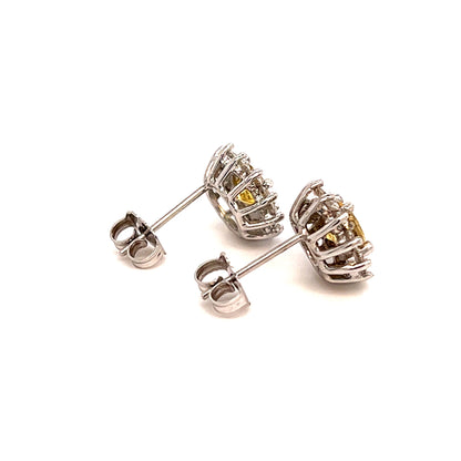 Natural Sapphire Diamond Stud Earrings 14k Gold 2.91 TCW Certified $4,950 121264 - Certified Estate Jewelry