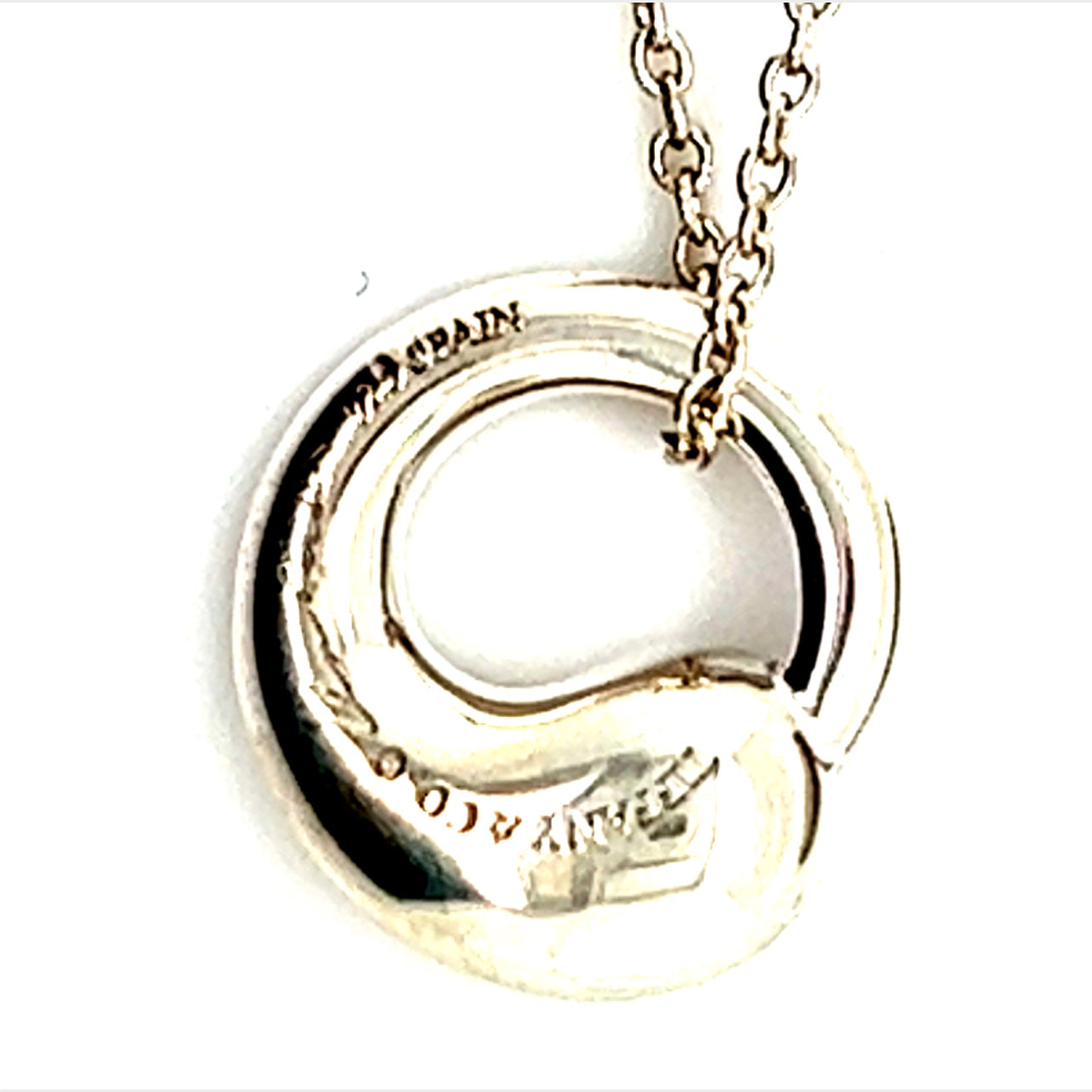 Tiffany & Co Estate Swirl Pendant Silver Necklace 16" By Elsa Peretti TIF226 - Certified Estate Jewelry