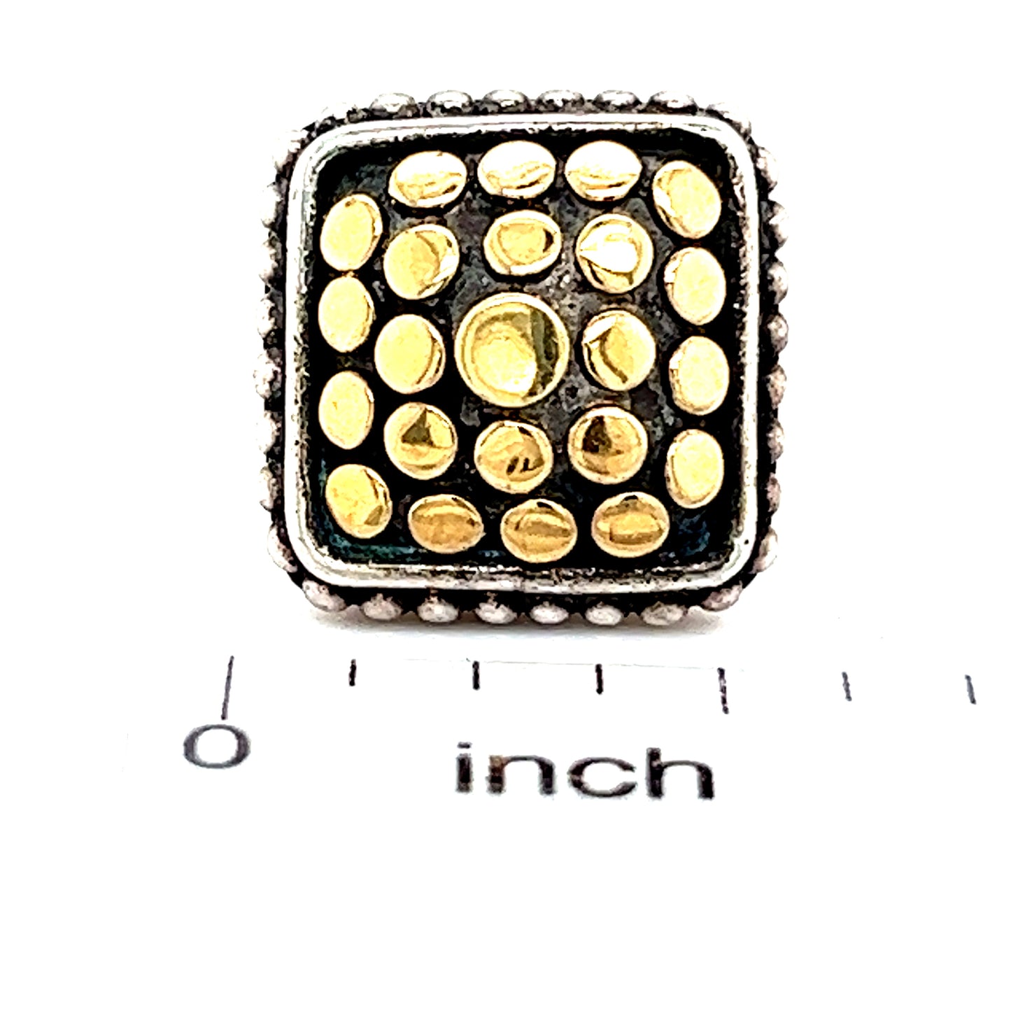 John Hardy Estate Single Earring With Plastic Disk Back 18k Y Gold + Silver JH29 - Certified Fine Jewelry
