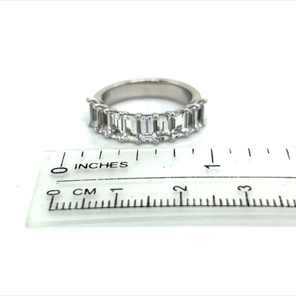 Natural White Sapphire Ring Size 6.5 14k W Gold 4.32 TCW Certified $5,950 216686