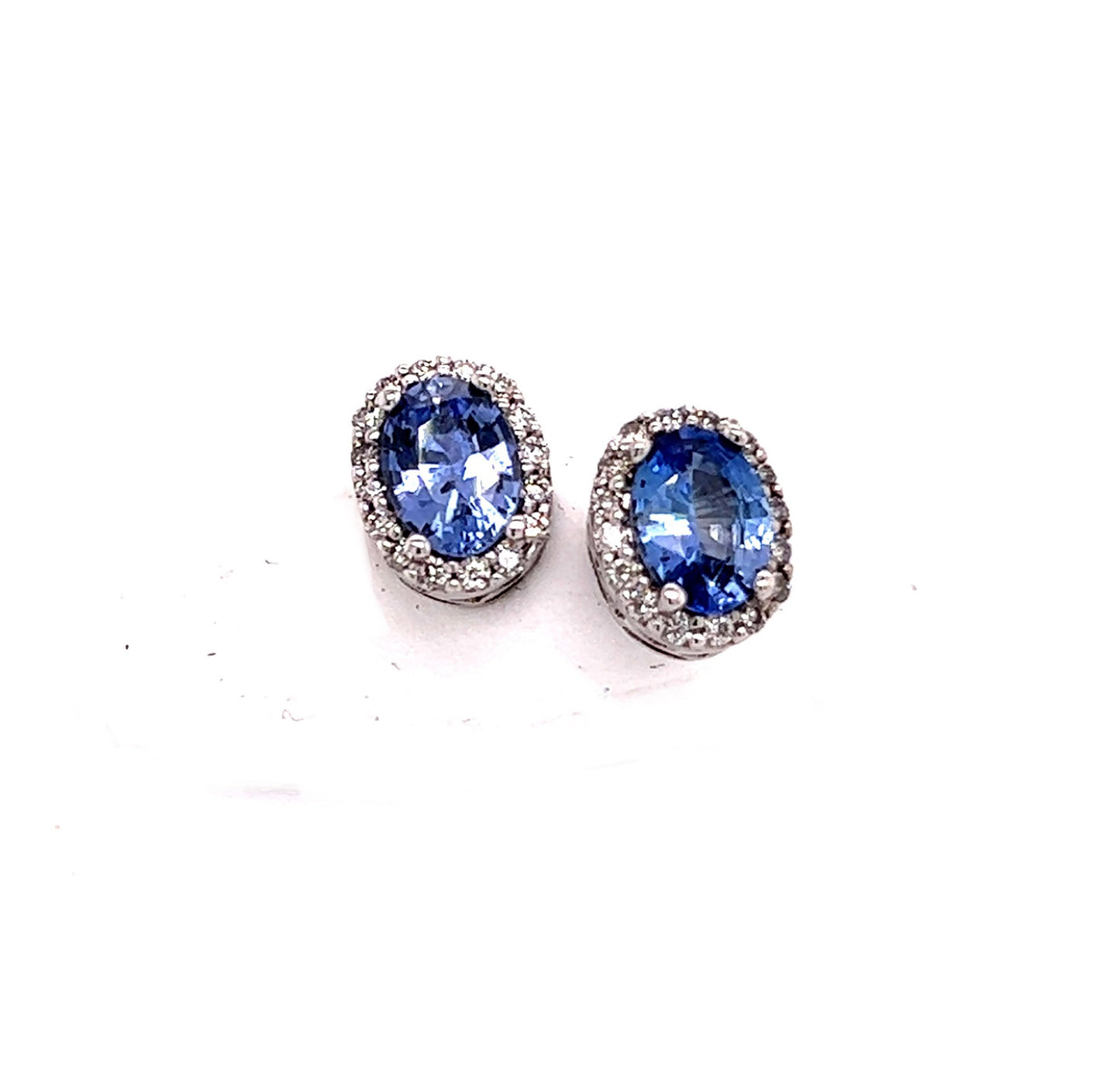Natural Sapphire Diamond Earrings 14k Gold 1.73 TCW Certified $3,950 121272 - Certified Estate Jewelry