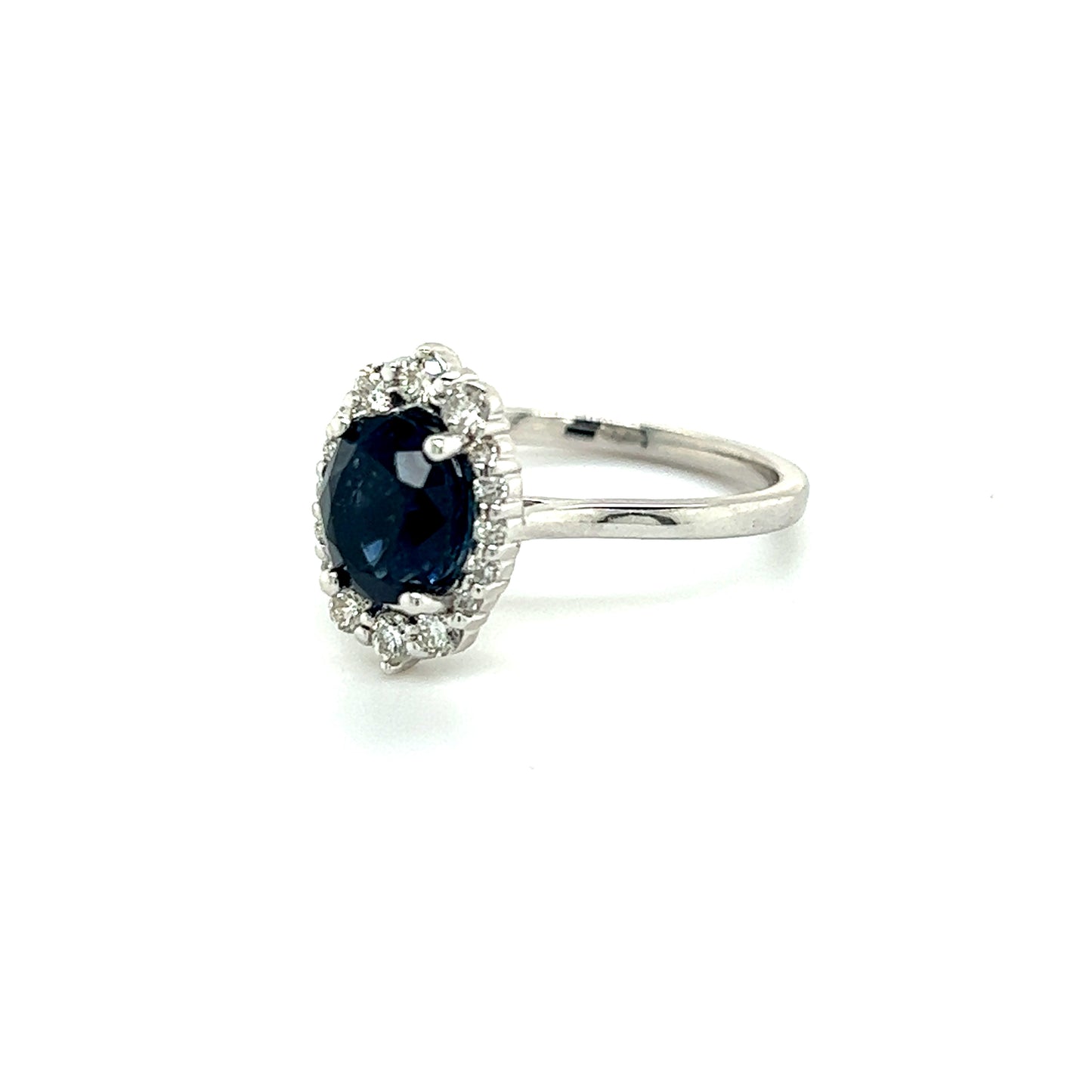 Natural Sapphire Diamond Ring Size 6.5 14k W Gold 2.29 TCW Certified $2,850 216681