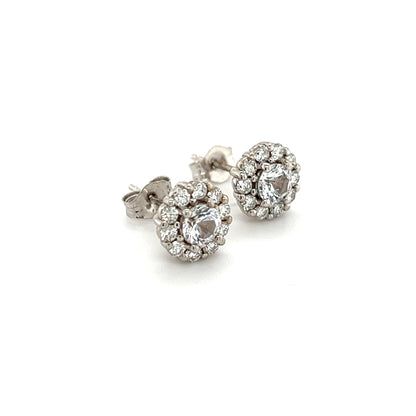 Natural Sapphire Diamond Earrings 14k Gold 1.25 TCW Certified $3,950 215096 - Certified Fine Jewelry