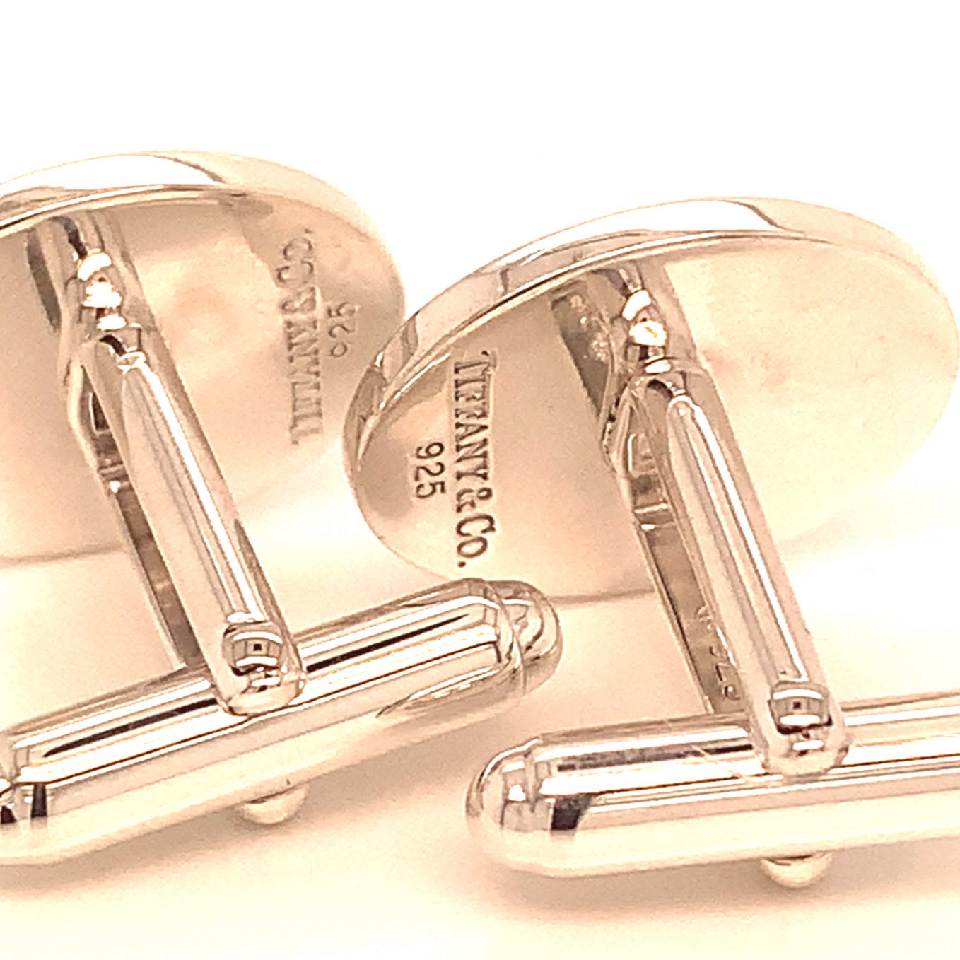 Tiffany & Co Estate Sterling Silver Oval Cufflinks 12.10 Grams TIF121 - Certified Fine Jewelry