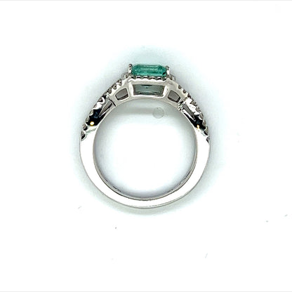 Natural Emerald Diamond Ring 6.5 14k W Gold 1.31 TCW Certified $4,750 216674