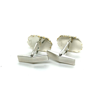 Tiffany & Co Estate Cufflinks 18k Y Gold + Sterling Silver TIF296 - Certified Fine Jewelry