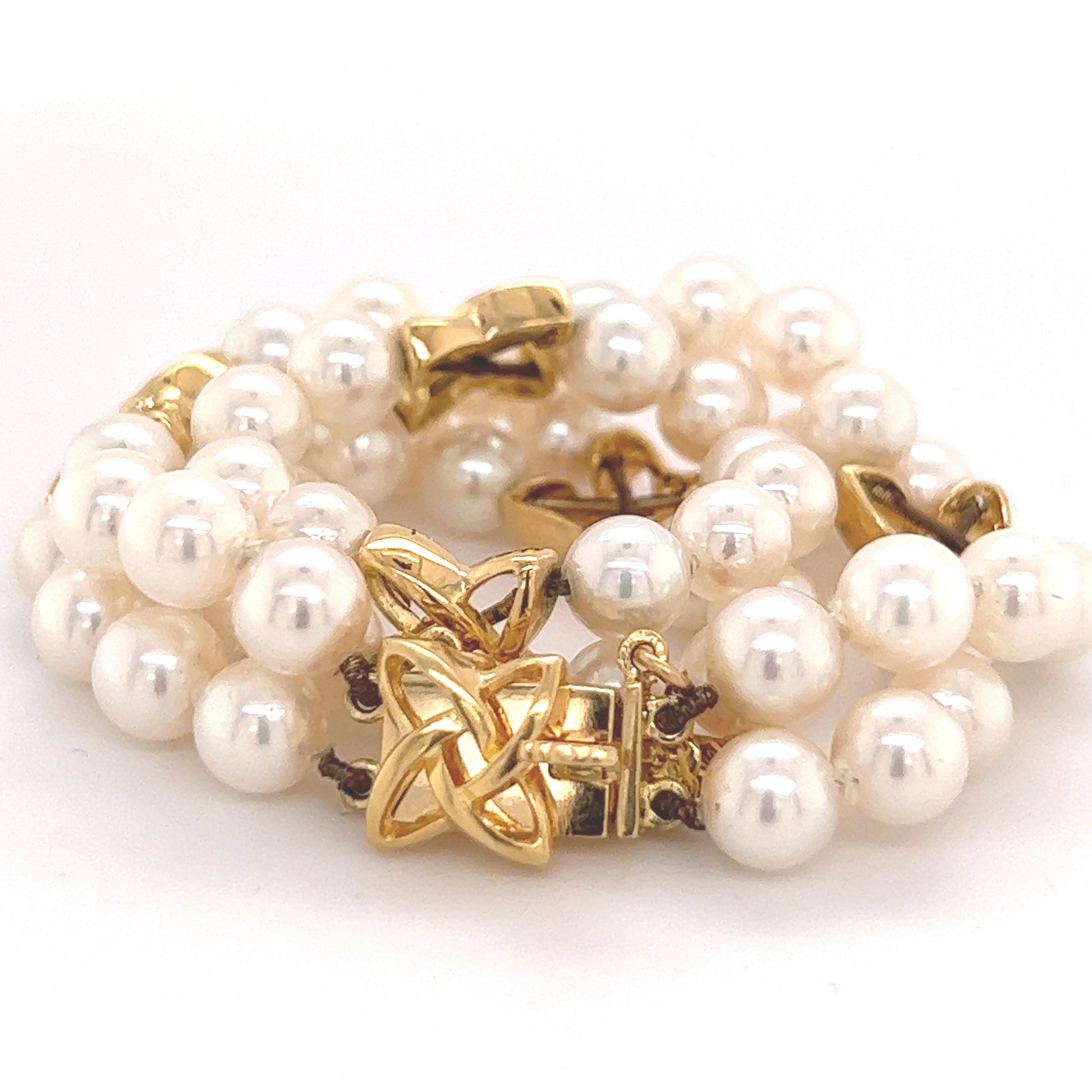 Mikimoto Estate Akoya Pearl Bracelet 18k Gold 7.25" 5.1 mm Certified $4,950 210634 - Certified Fine Jewelry