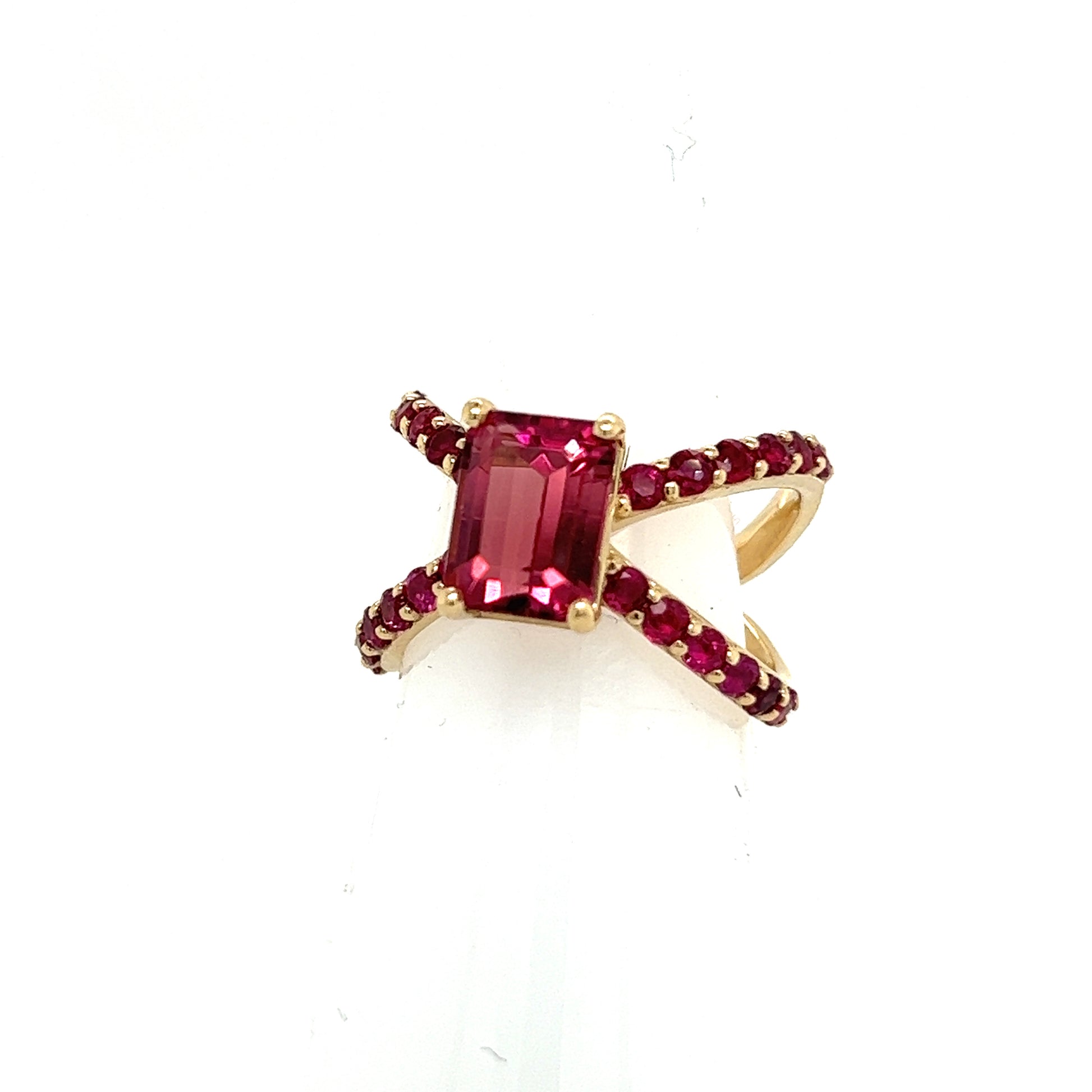 Natural Pink Tourmaline Ruby Ring Size 6 14k Y Gold 3.33 TCW Certified $5,950 216193