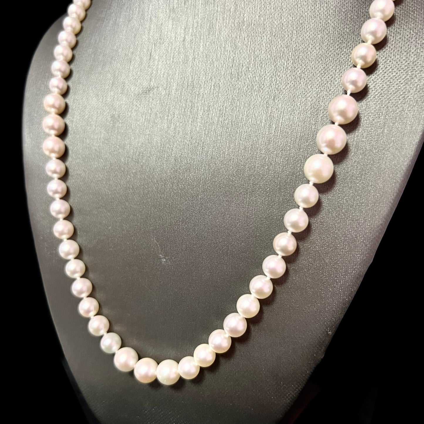 Akoya Pearl Necklace 27" 14k White Gold 8.50 mm Certified $6,950 215647 - Certified Estate Jewelry