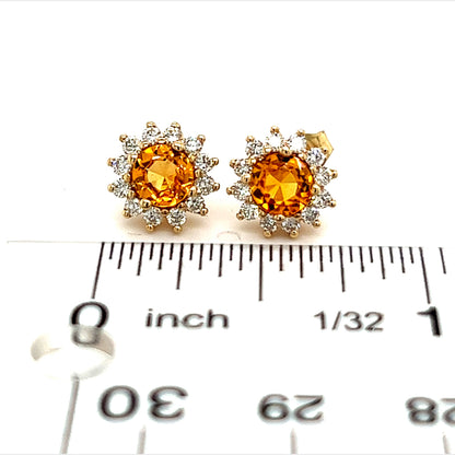 Natural Sapphire Diamond Earrings 14k Y Gold 1.48 TCW Certified $4,950 211354 - Certified Estate Jewelry
