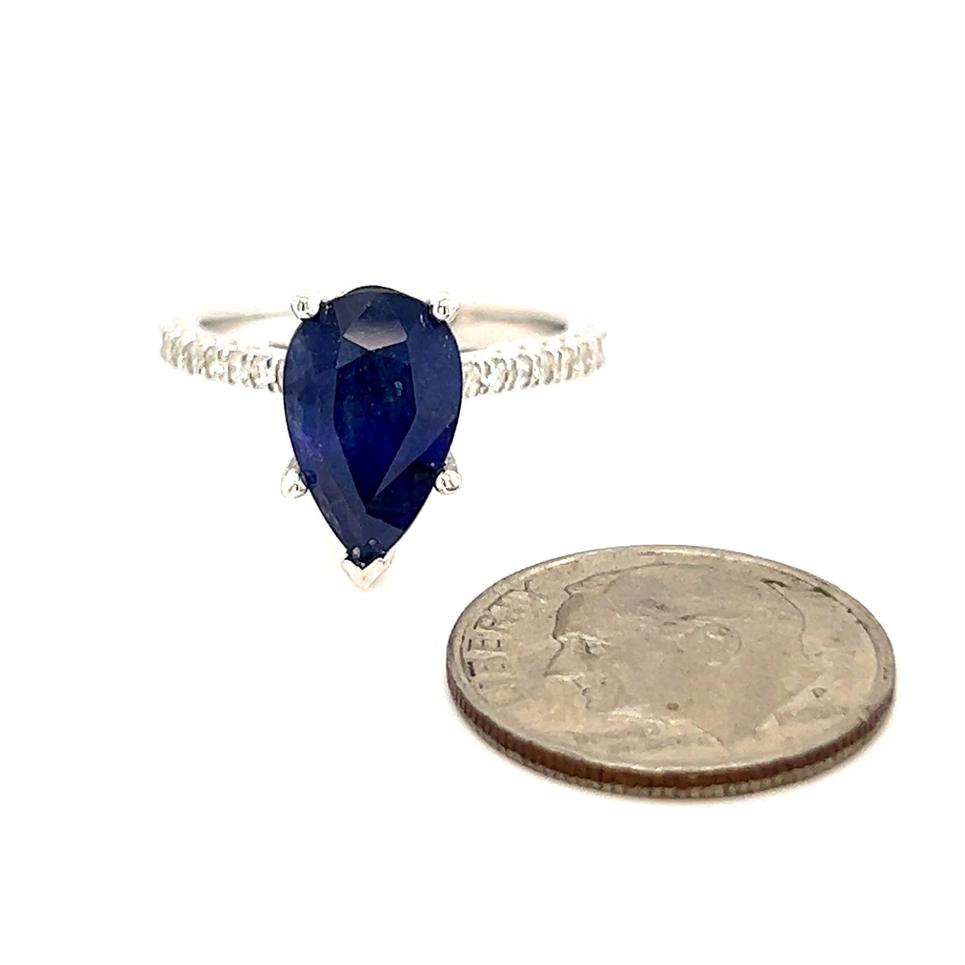 Sapphire Diamond Ring Size 6.5 14k Gold 3.31 TCW Certified $2,895 215411 - Certified Fine Jewelry
