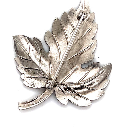 Tiffany & Co Estate Leaf Brooch Pin Sterling Silver 7 Grams TIF300 - Certified Fine Jewelry