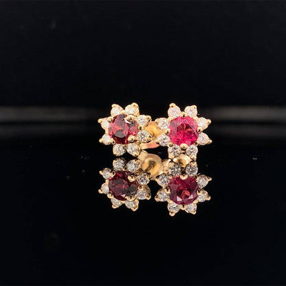 Sapphire Diamond Earrings 14k Yellow Gold 0.66 TCW Certified $1,950 017957 - Certified Estate Jewelry