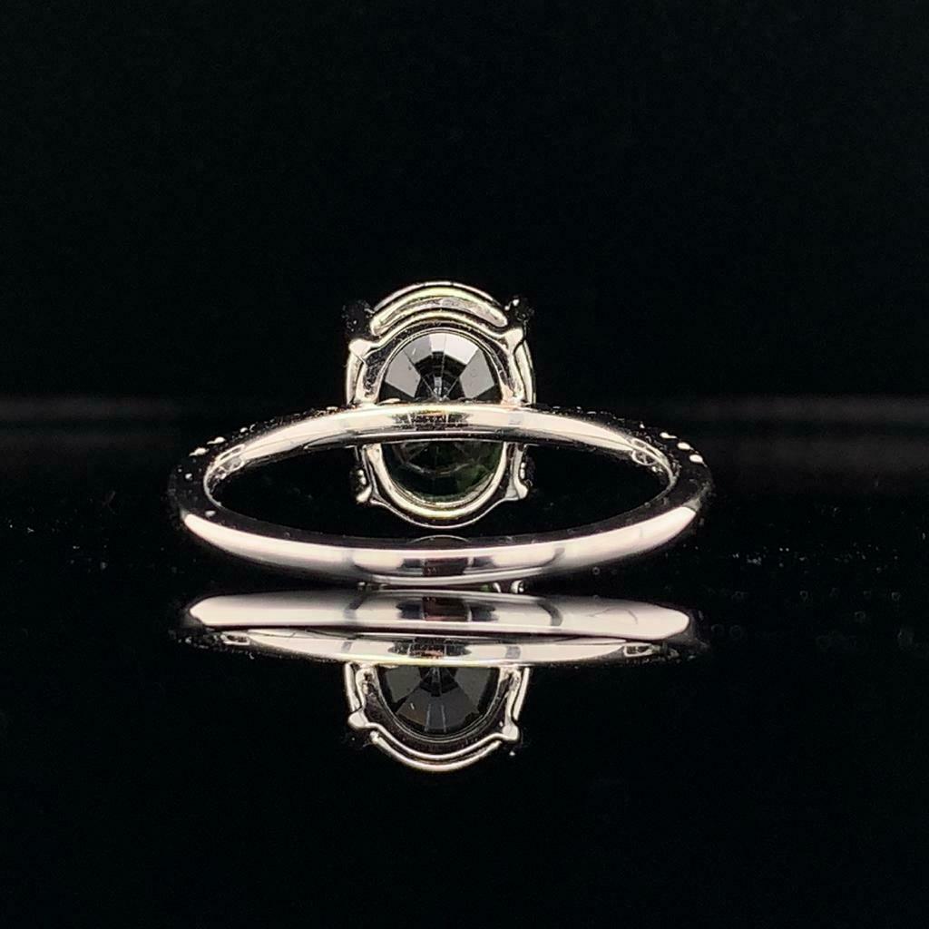 Sapphire Diamond Ring 14k White Gold 4.40 mm Certified $3,950 921163 - Certified Estate Jewelry