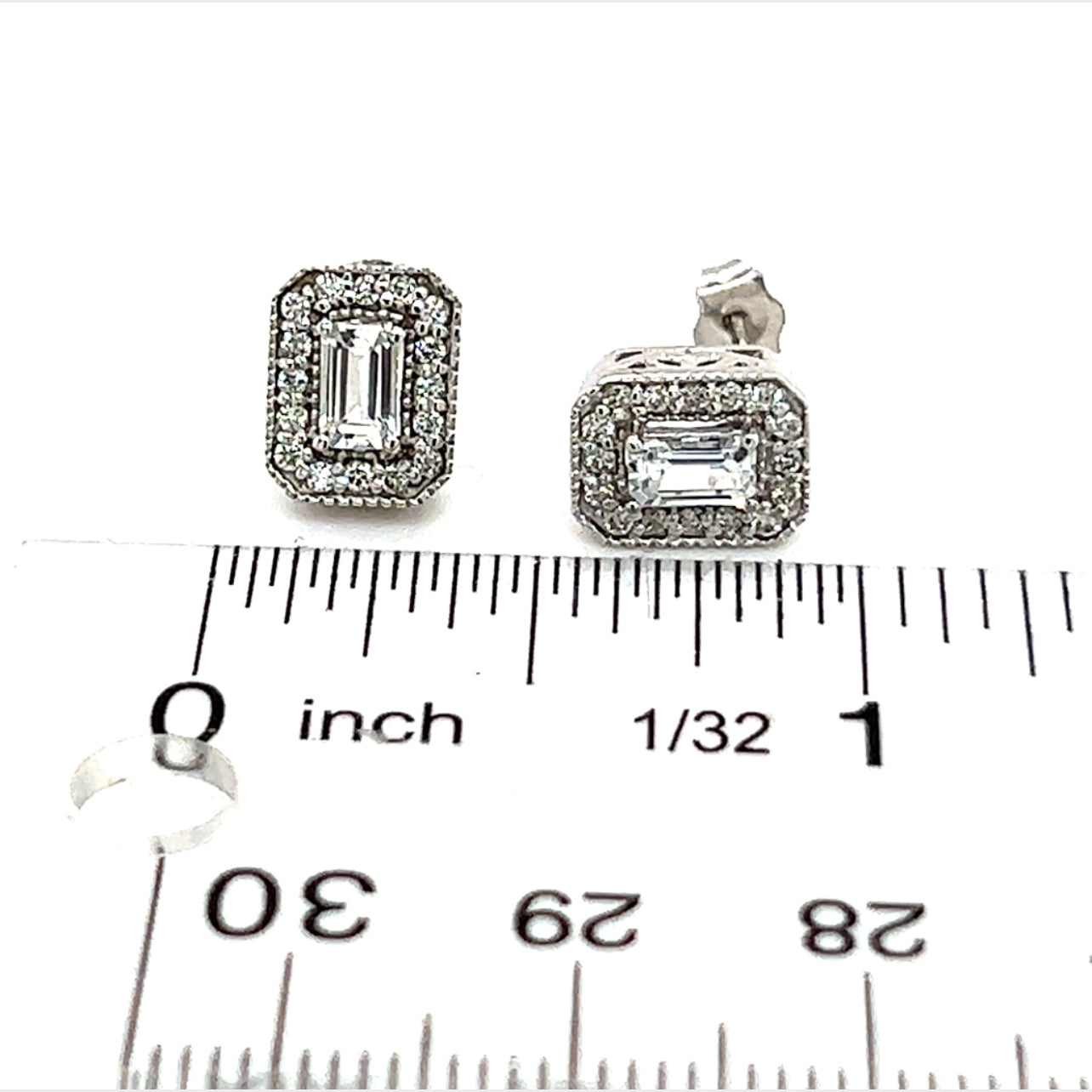 Natural Sapphire Diamond Stud Earrings 14k W Gold 0.96 TCW Certified $2950 121269 - Certified Estate Jewelry