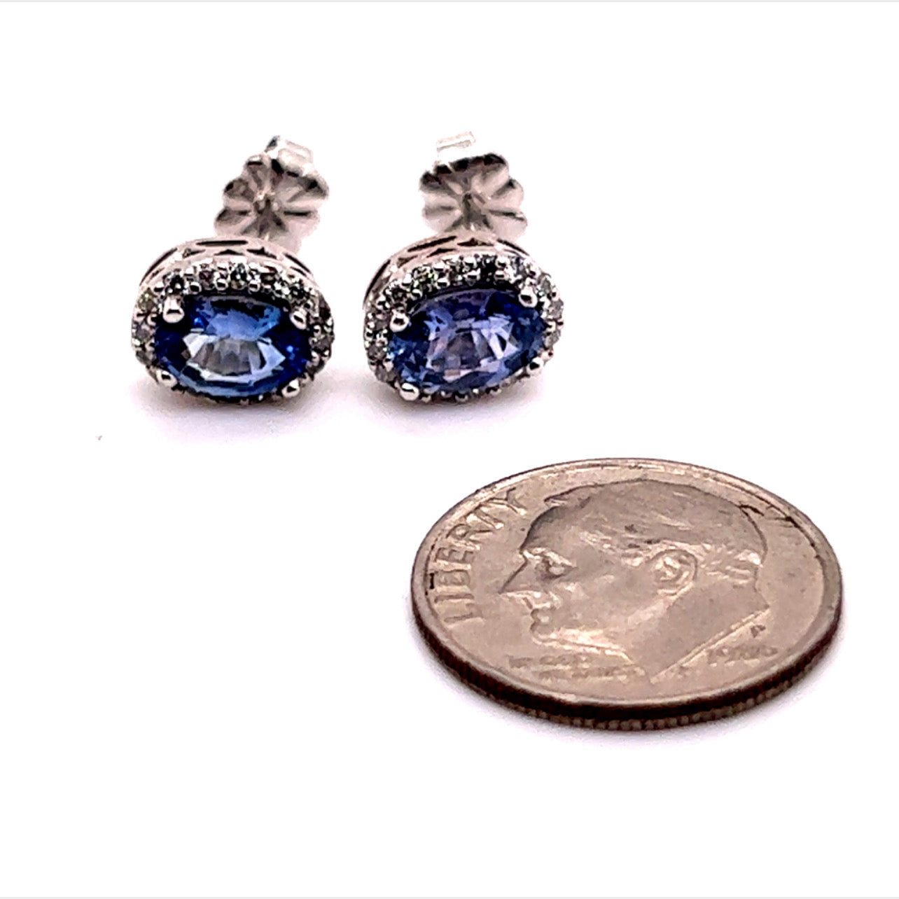 Natural Sapphire Diamond Earrings 14k Gold 1.73 TCW Certified $3,950 121272 - Certified Fine Jewelry