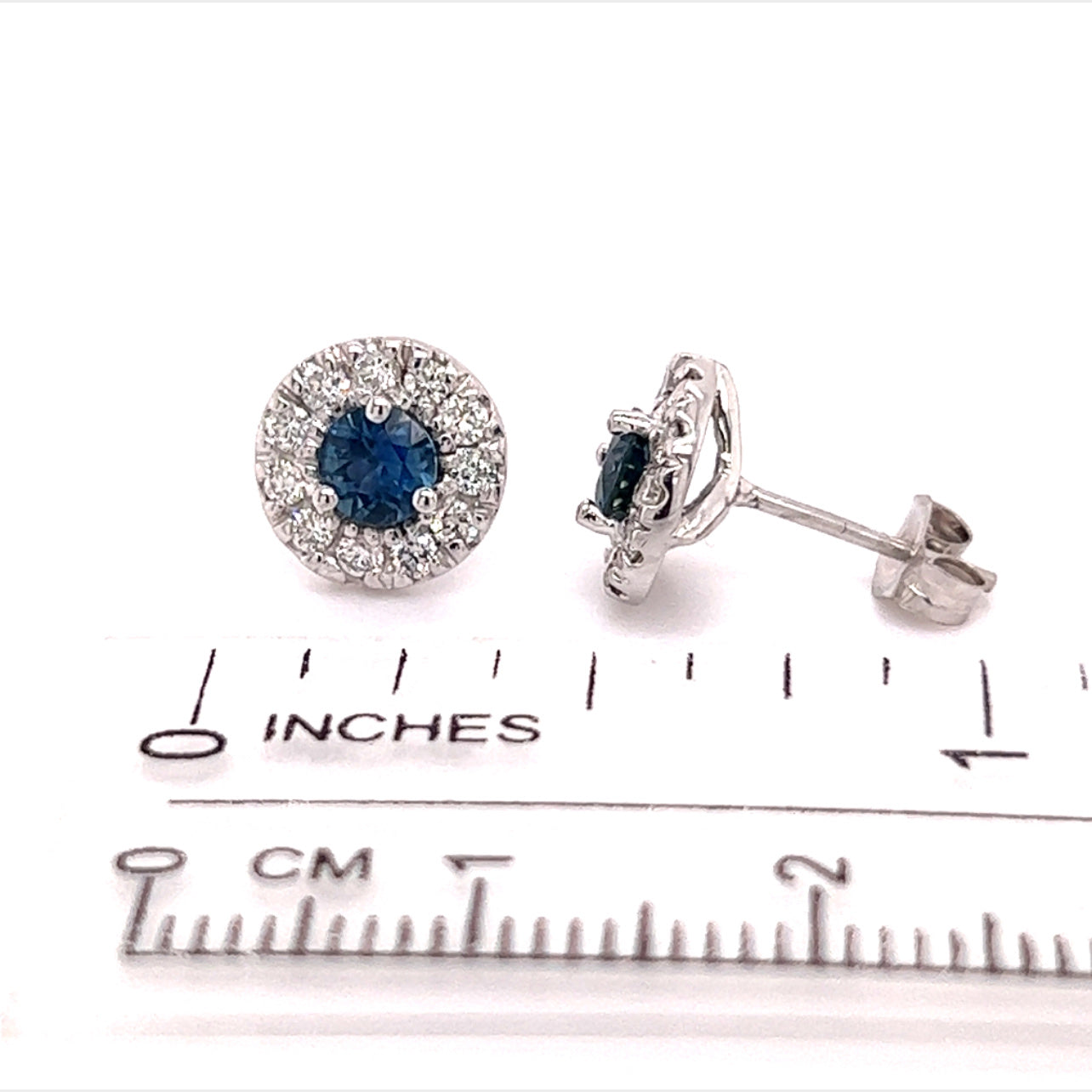 Natural Sapphire Diamond Stud Earrings 14k Gold 1.09 TCW Certified $3,950 216098 - Certified Fine Jewelry
