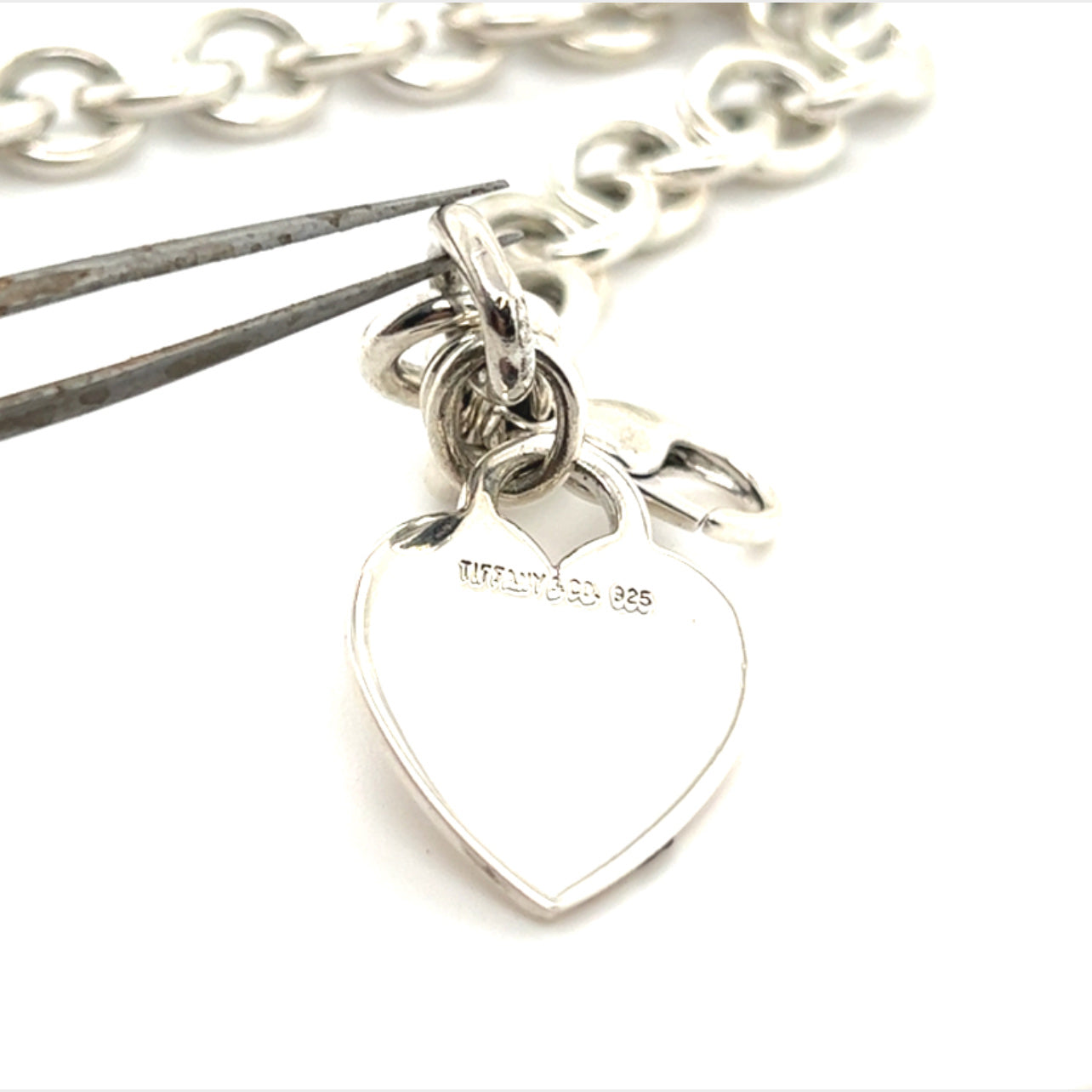 Tiffany & Co Estate Heart Charm Bracelet Sterling Silver 7.5" 36 Grams TIF254 - Certified Fine Jewelry