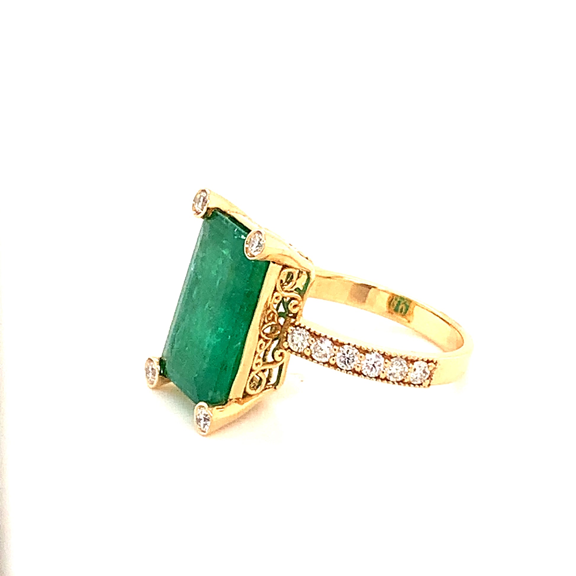 Natural Emerald Diamond Ring 14k Gold 4.37 TCW GIA Certified $6,950 111875