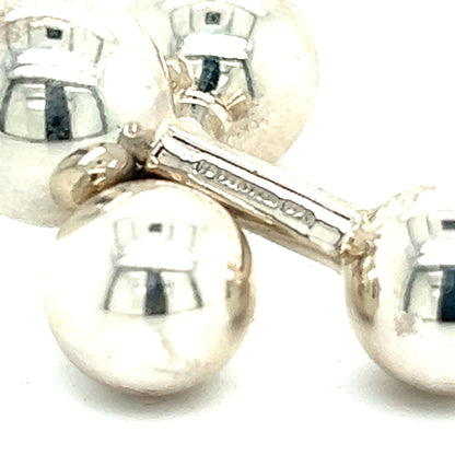Tiffany & Co Estate Mens Barbell Cufflinks Silver TIF362 - Certified Fine Jewelry