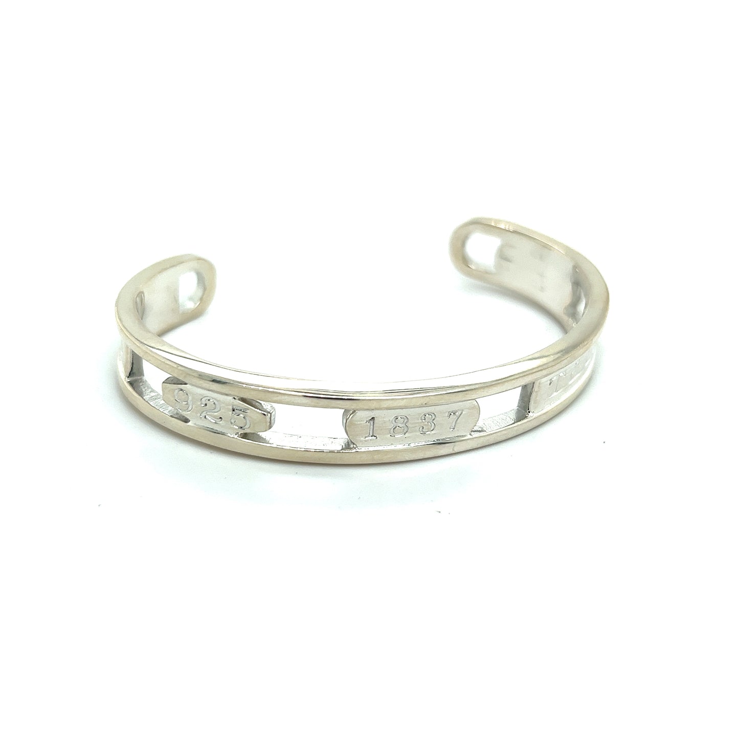Tiffany & Co Estate 1857 Cuff Bangle Bracelet 8" Sterling Silver TIF318 - Certified Fine Jewelry