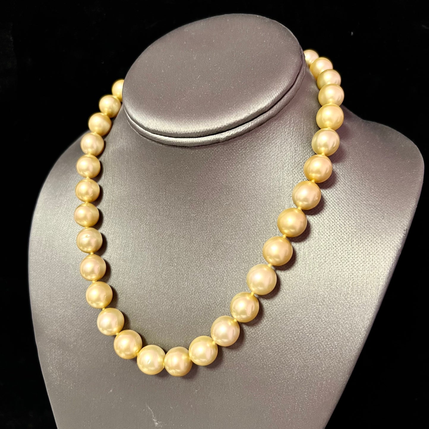 Natural Golden Sea Pearl Diamond Necklace 17.25" 14k Y Gold 12 mm Certified $19,450 818178 - Certified Fine Jewelry