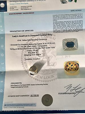 Diamond Amethyst Ring 10k 1.88 TCW Women Certified $2,700 606233 - Certified Estate Jewelry
