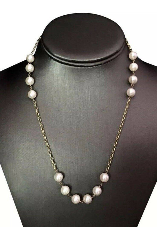 Necklace Akoya Pearl 8.10 mm 18.75" 14k Gold Women Certified $2,000 717458 - Certified Fine Jewelry