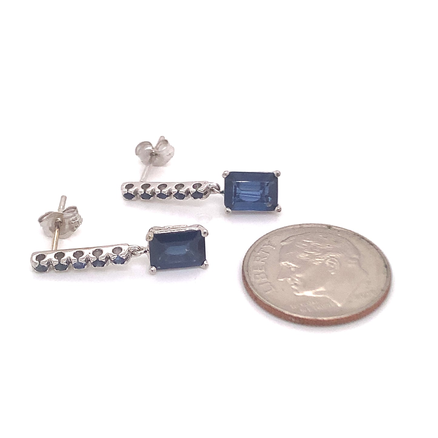 Natural Sapphire Dangle Earrings 14k Gold 2.01 TCW Certified $3,950 018682 - Certified Estate Jewelry