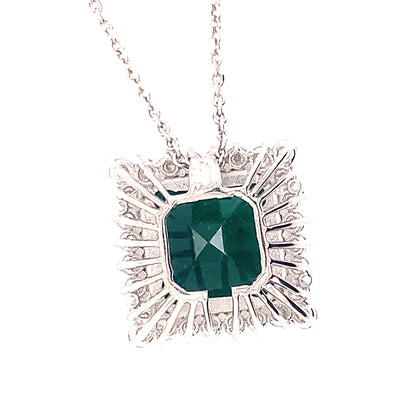 Diamond Emerald Necklace 18" Platinum 9.70 TCW GIA Certified $16,950 921902 - Certified Fine Jewelry