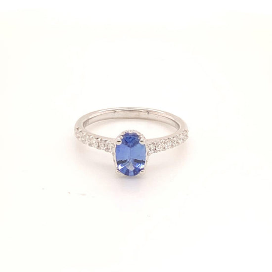 Diamond Sapphire Ring 18k Gold Women 1.725 TCW Certified $3990 913137 - Certified Estate Jewelry