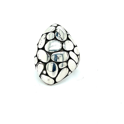 John Hardy Estate Ladies Kali Pebble Marquise Dome Ring Size 6 Sterling Silver JH10 - Certified Fine Jewelry
