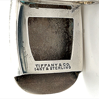 Tiffany & Co Estate Mens Belt Buckle 14k Gold Sterling Silver 25g TIF231 - Certified Estate Jewelry