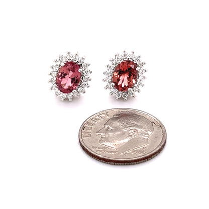 Natural Tourmaline Diamond Earrings 14k Gold 1.94 TCW Certified $3,950 215100 - Certified Estate Jewelry