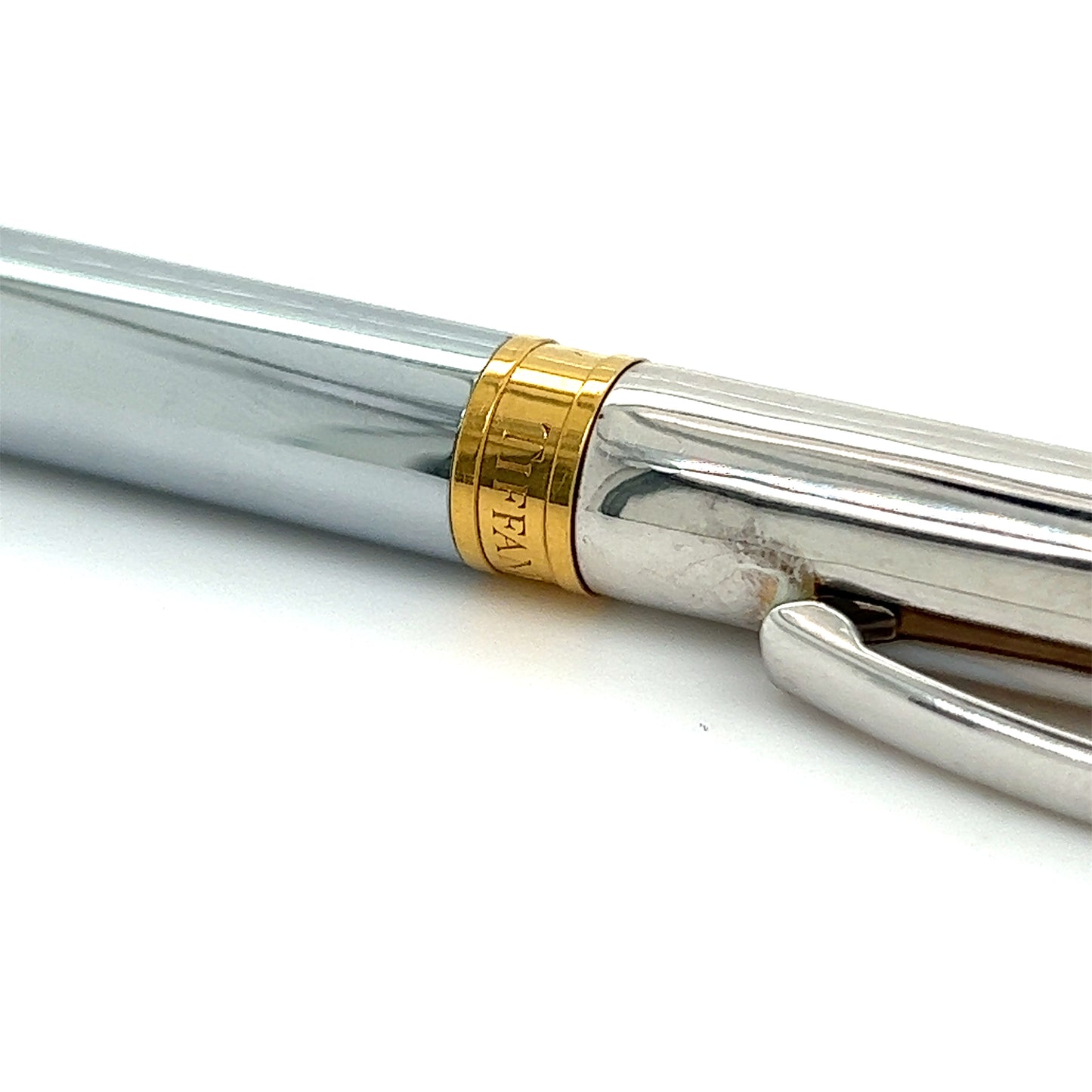 Tiffany & Co Gold Plated Ballpoint Pen 5.25" Sterling Silver TIF272