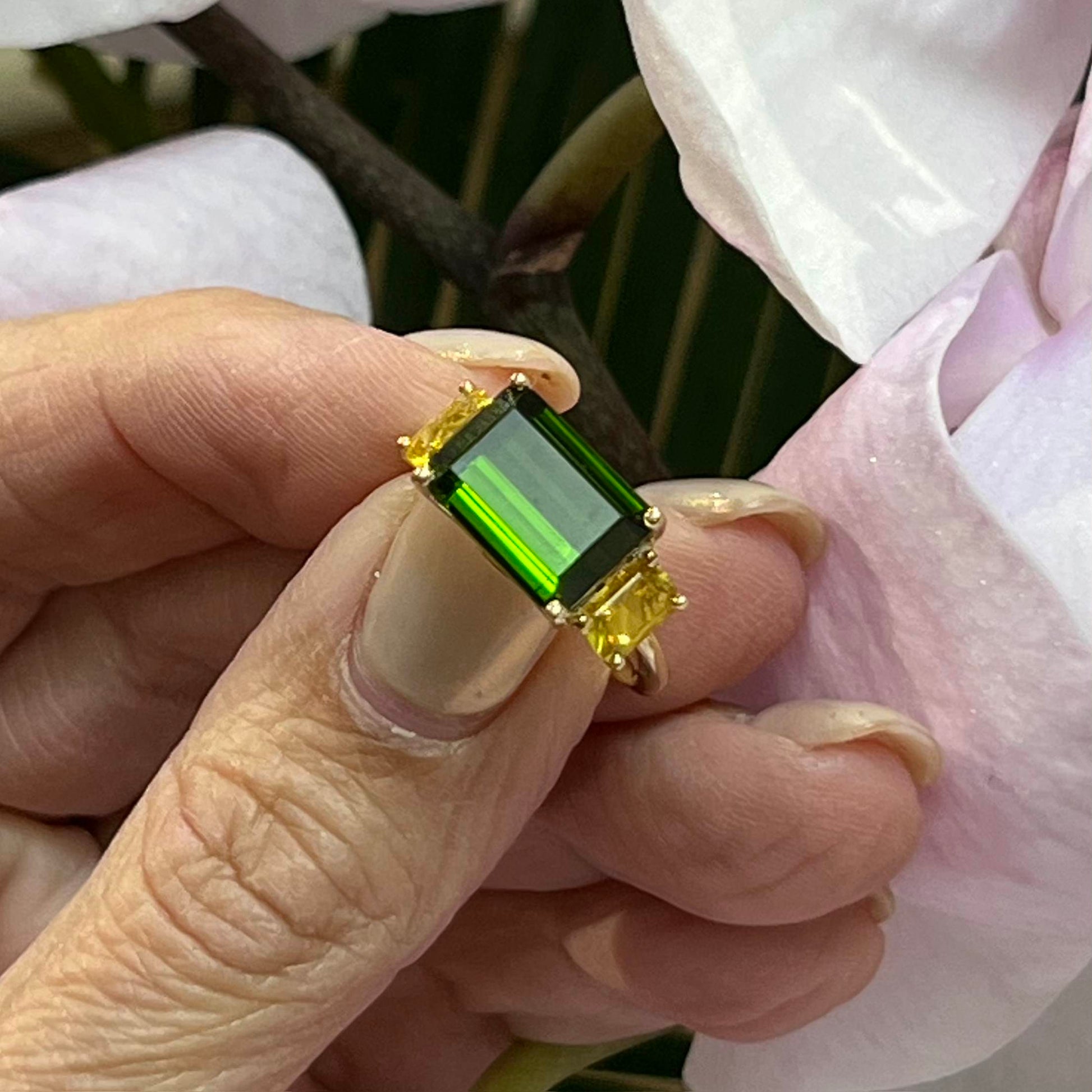 Natural Tourmaline Diamond Ring Size 7 14 Y Gold 6.15 TCW Certified $5,975 219225