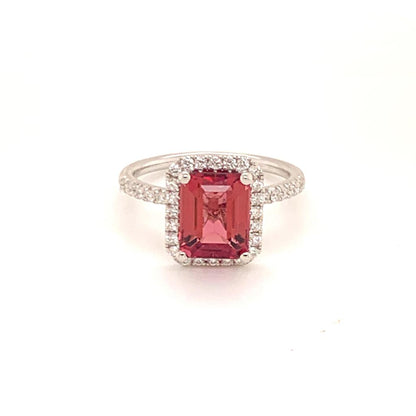 Diamond Rubellite Ring 18k Gold 3.11 TCW Women Certified $3,950 913131 - Certified Estate Jewelry