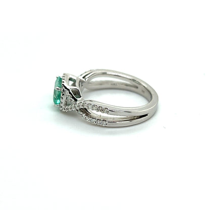 Natural Emerald Diamond Ring 6.5 14k W Gold 1.31 TCW Certified $4,750 216674