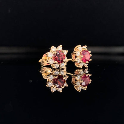 Sapphire Diamond Earrings 14k Yellow Gold 0.66 TCW Certified $1,950 017957 - Certified Estate Jewelry