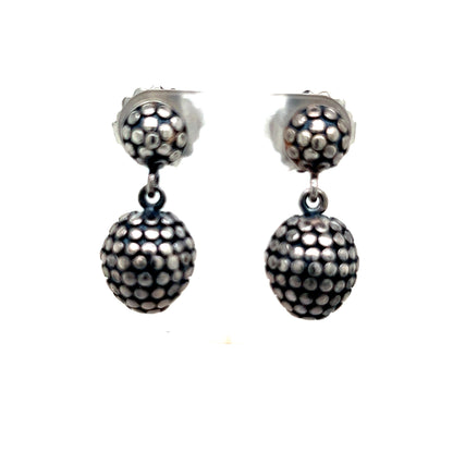 John Hardy Estate Dot Drop Ball Earrings Sterling Silver JH26 - Certified Fine Jewelry