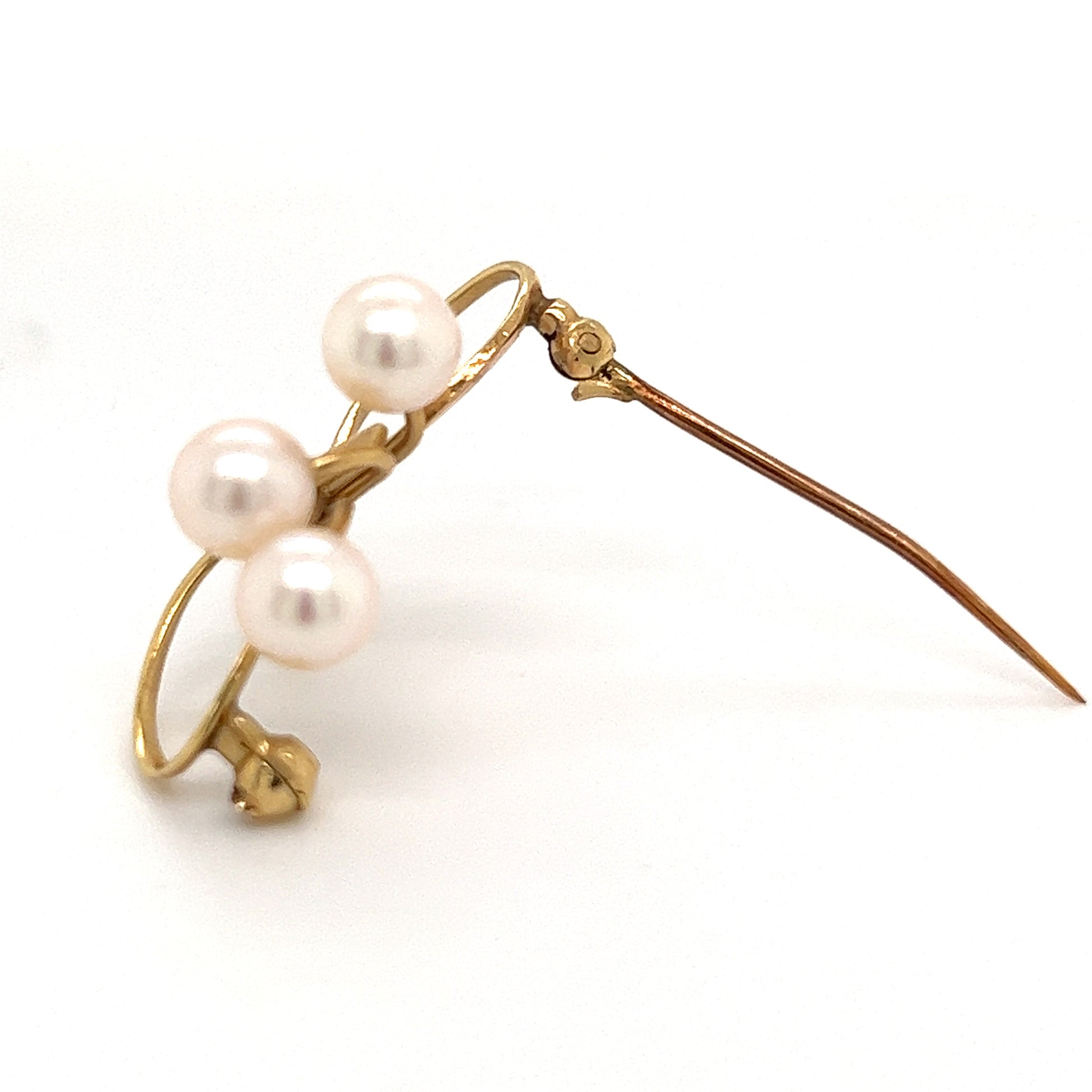 Mikimoto Estate Akoya Pearl Brooch Pin 14k Gold 6 mm M273