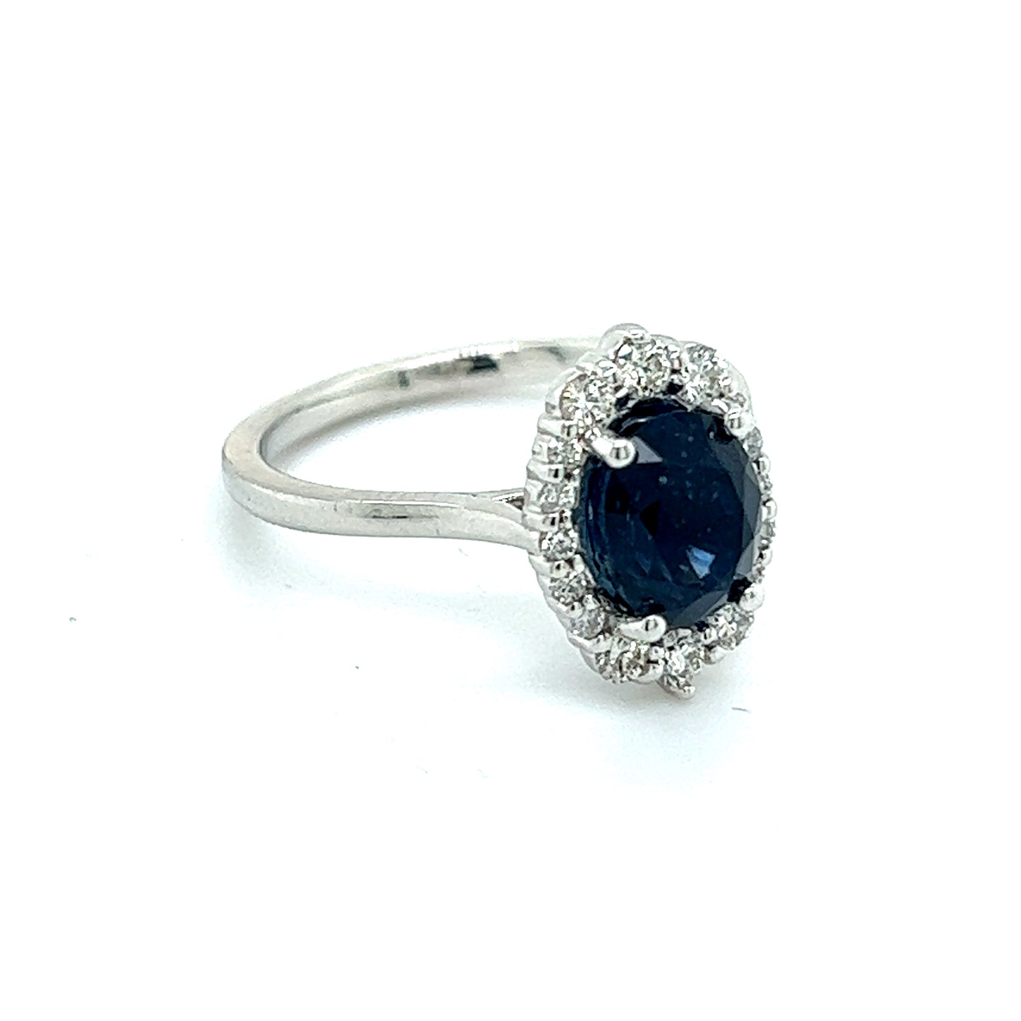 Natural Sapphire Diamond Ring Size 6.5 14k W Gold 2.29 TCW Certified $2,850 216681