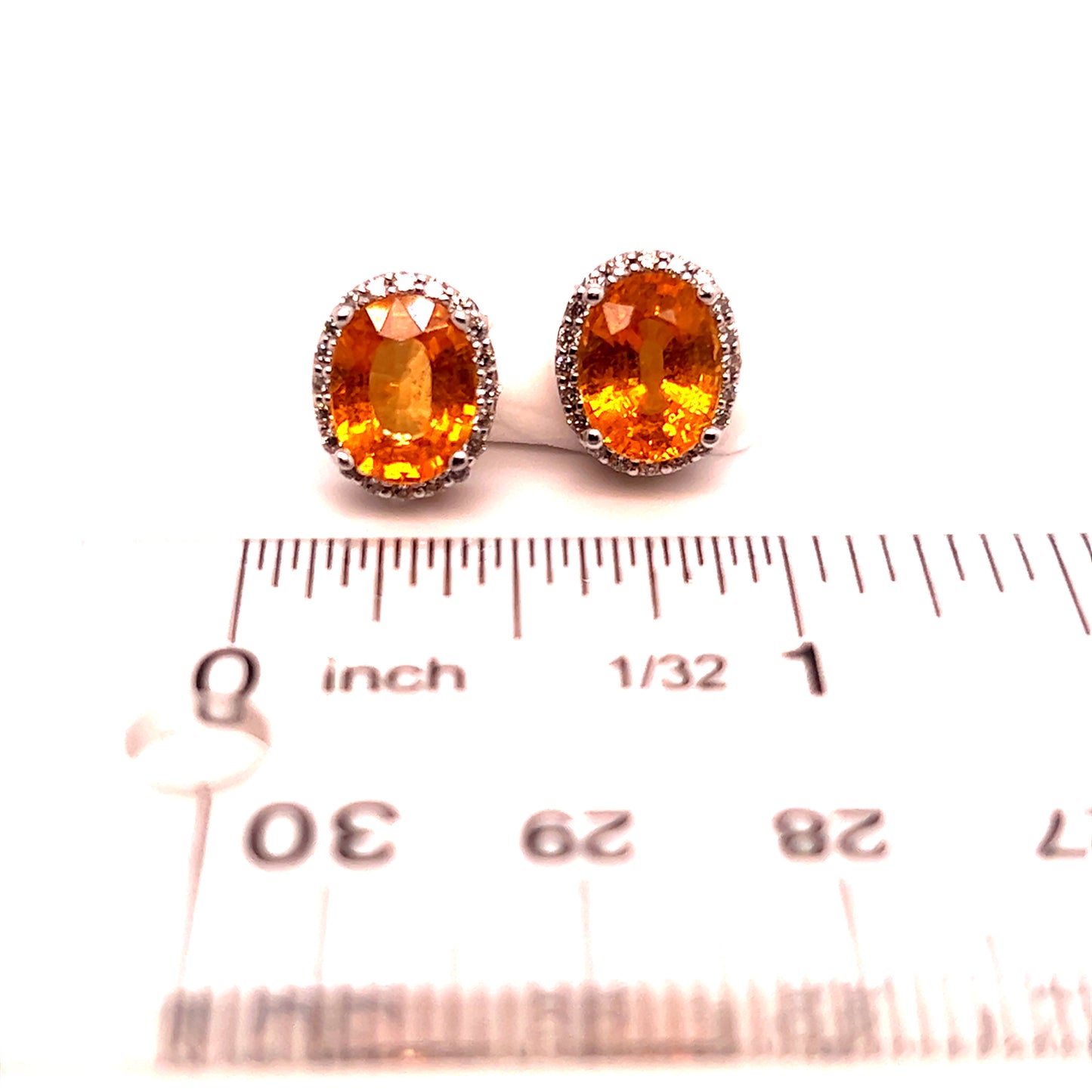 Natural Sapphire Diamond Stud Earrings 14k W Gold 4.98 TCW Certified $4,950 121266 - Certified Estate Jewelry