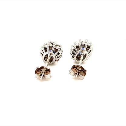 Natural Sapphire Diamond Stud Earrings 14k Gold 0.84 TCW Certified $2,975 215098 - Certified Fine Jewelry