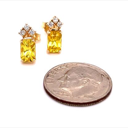 Natural Sapphire Diamond Earrings 14k Gold 1.74 TCW Certified $1,590 121259 - Certified Estate Jewelry