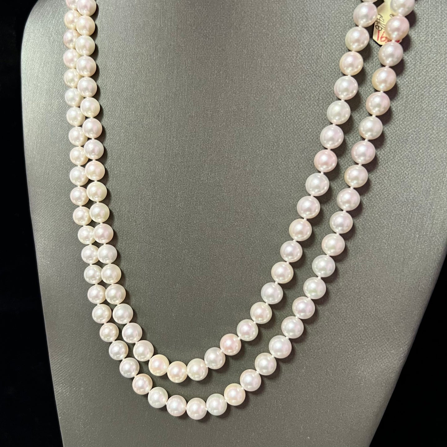 Akoya Pearl Diamond Necklace 24.5" 14k W Gold 8.5 mm Certified $14,950 221250 - Certified Fine Jewelry