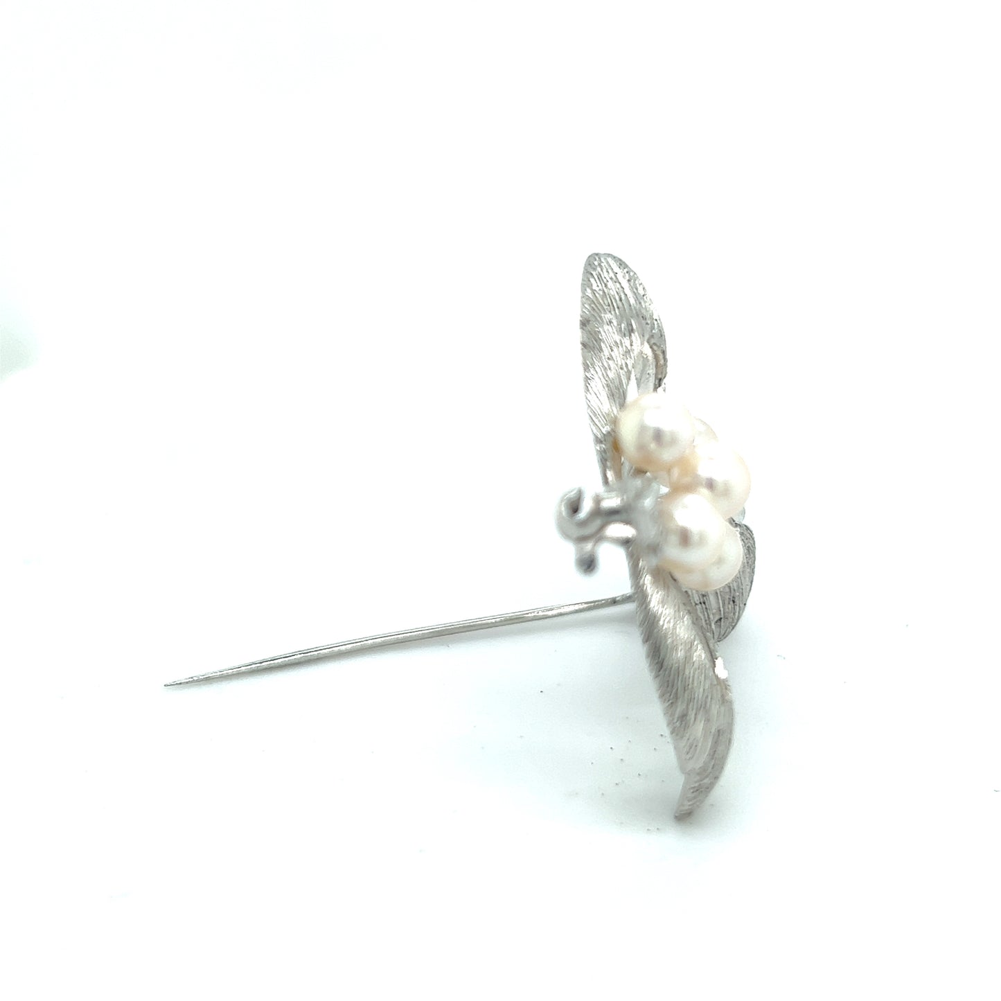 Mikimoto Estate Akoya Pearl Brooch Pin Sterling Silver 5 mm M288 - Certified Fine Jewelry